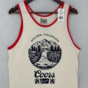 Coors‎ Banquet Tank Top Shirt Mens Small S Graphic Red Sleeveless Beer Official